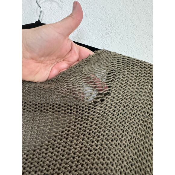 Women's Knitted Green V-Neck Sweater with Suede Elbow Patches XS - Picture 5 of 11